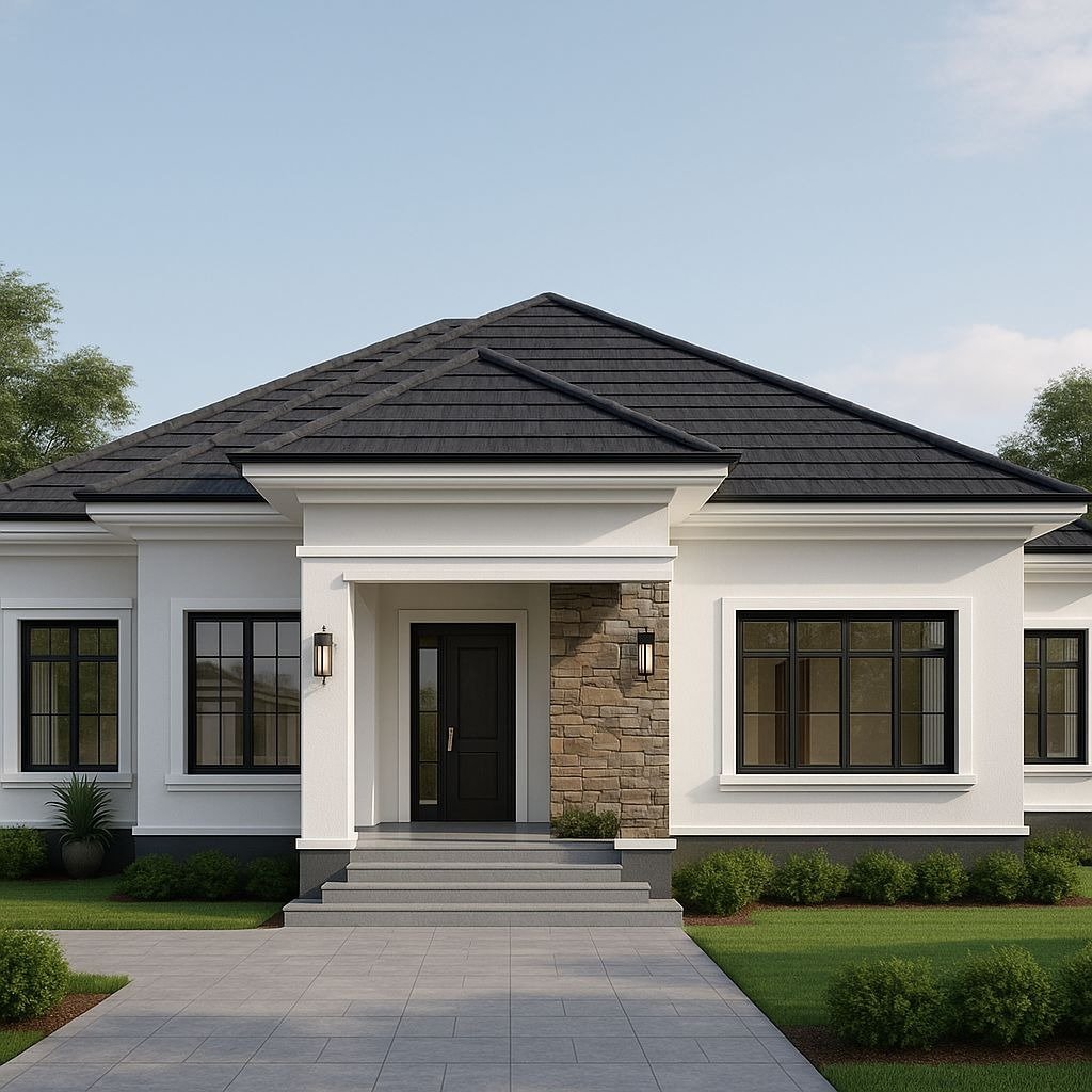 Triangle Concrete House on lake