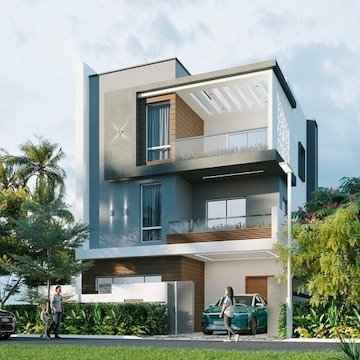 Triangle Concrete House on lake